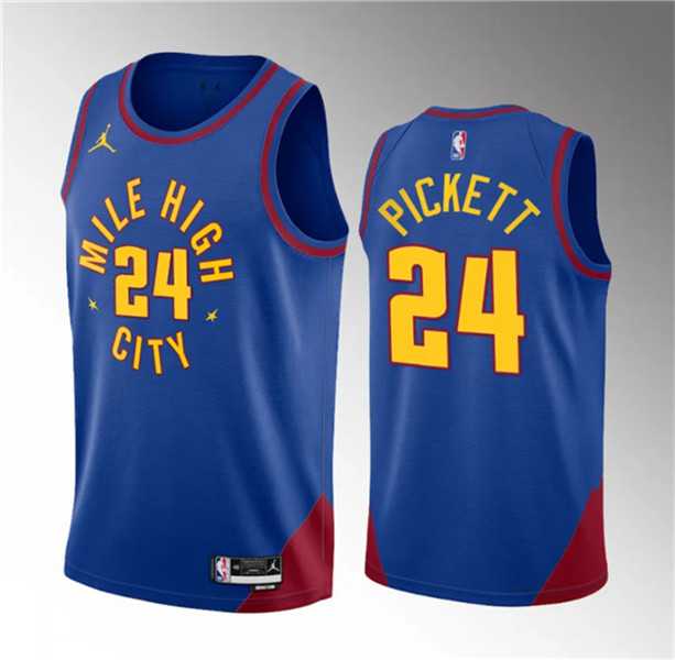 Men's Denver Nuggets #24 Jalen Pickett Blue 2023 Draft Statement Edition Stitched Basketball Jersey,We sell and wholesale Men's Denver Nuggets #24 Jalen Pickett Blue 2023 Draft Statement Edition Stitched Basketball Jersey on line form chian!